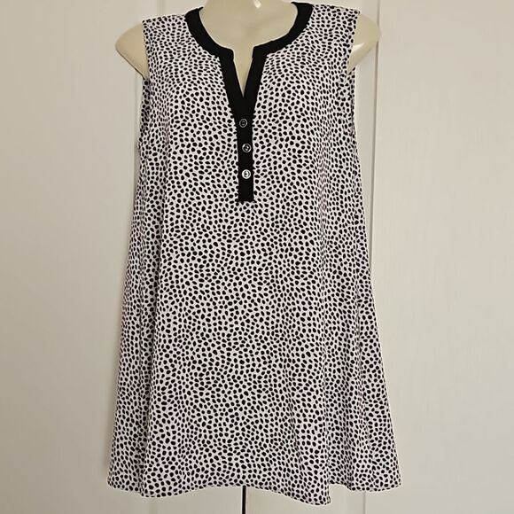 Greg & Gray Loose Fitting Sleeveless Top Black/White Small - Picture 5 of 16